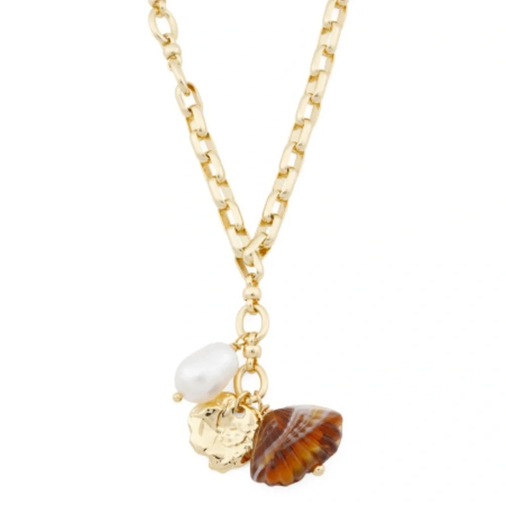 NWT 14 kt Gold Plated MIGNONNE GAVIGAN Cinzia Shell Necklace